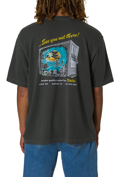 Katin Sherwin Box Fit Tee - Black Wash- Back