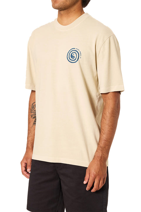 Katin Swirl Relaxed Tee - Pelican Pigment Dye- Side