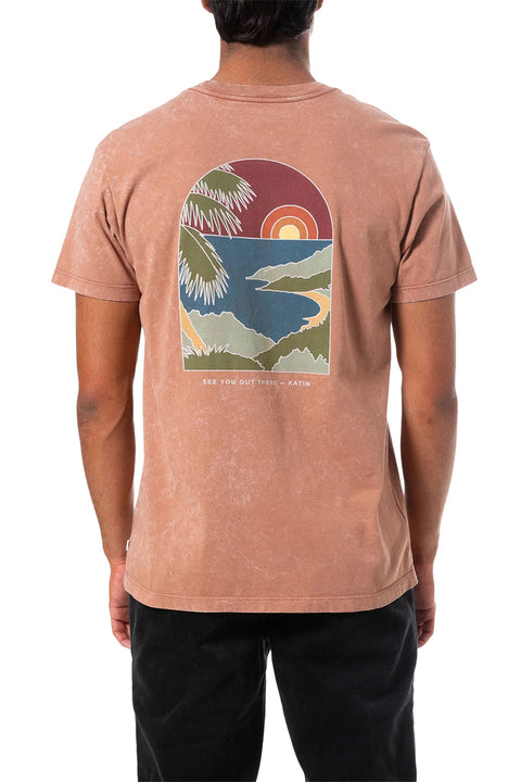 Katin Voyage Tee - Red Fade Sand Wash - Back