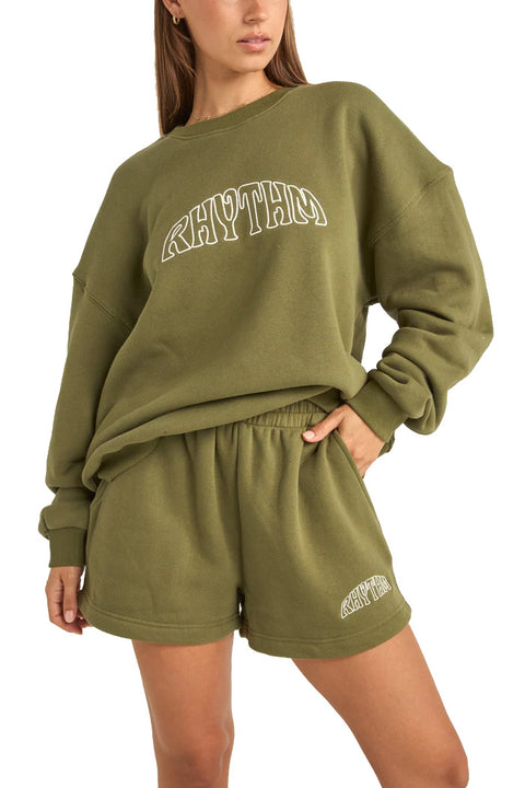 Rhythm College Crew Neck Fleece - Olive