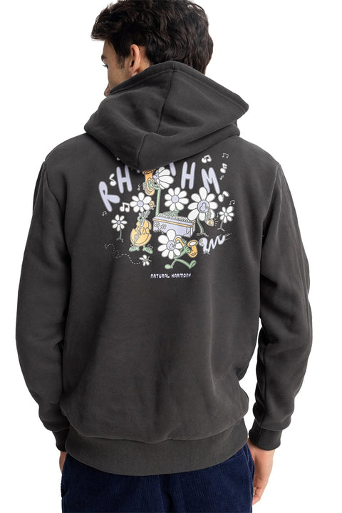 Rhythm Natural Harmony Fleece Hoodie - Vintage Black- Back