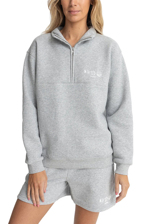 Rhythm Pacifica 1/4 Zip Fleece - Grey- Front