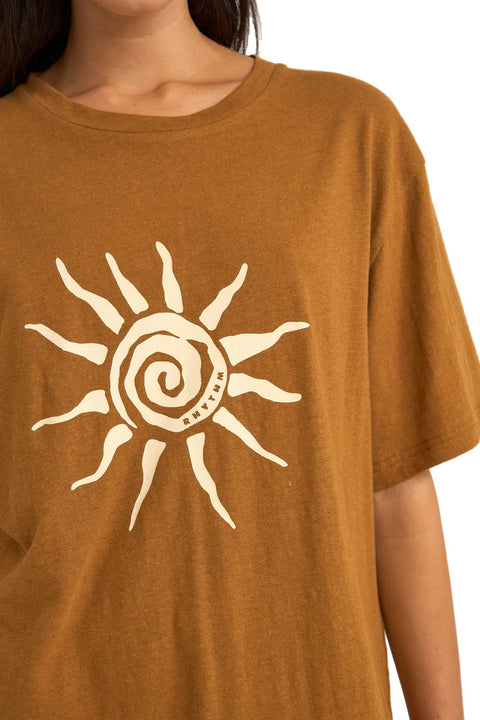 Rhythm Seafarer Oversized T-Shirt - Brown - Closeup