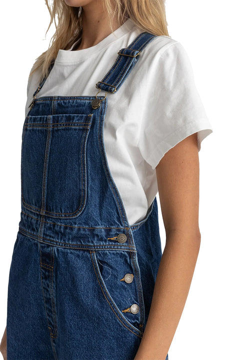 Rhythm Tides Short Overall - Dark Wash- Side