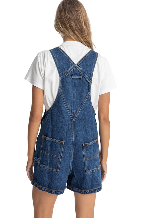 Rhythm Tides Short Overall - Dark Wash- Back