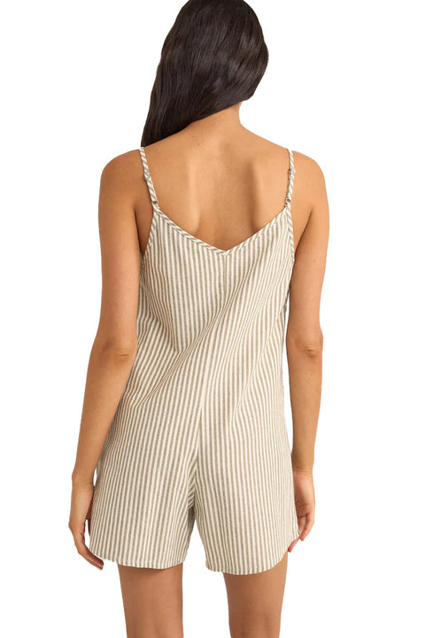Rhythm Valley Stripe Adjustable Romper - Ivy - Back