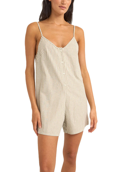 Rhythm Valley Stripe Adjustable Romper - Ivy