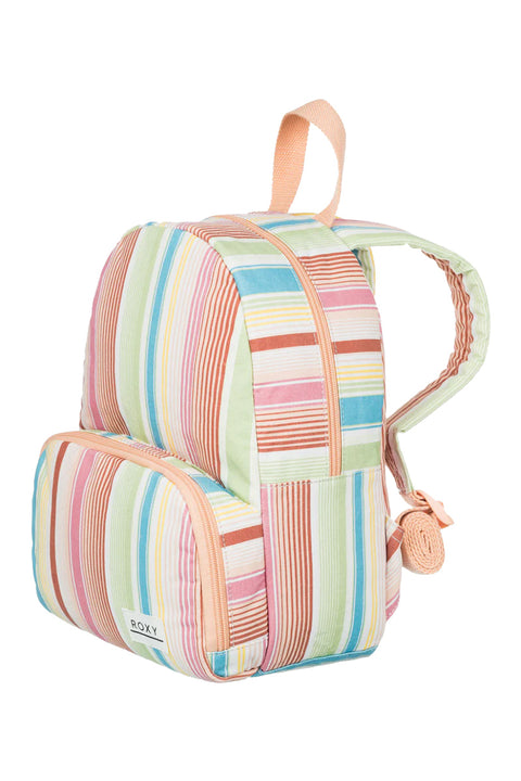 Roxy Always Core Canvas 8L Extra Small Backpack - White Salty Stripe- Side