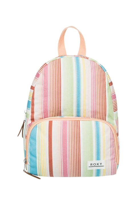 Roxy Always Core Canvas 8L Extra Small Backpack - White Salty Stripe- Front