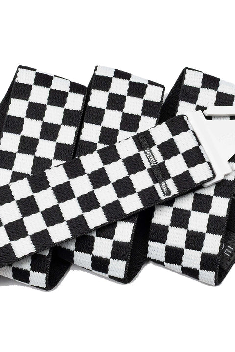Arcade Check Belt - Black / Glacial- Close up on print