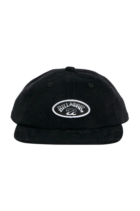 Billabong Base Snapback Hat - Black Corduroy - Front