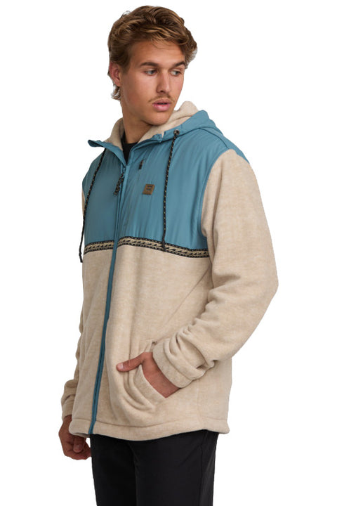 Billabong Boundary Lite Zip Sweatshirt - Bleached Sand- Side