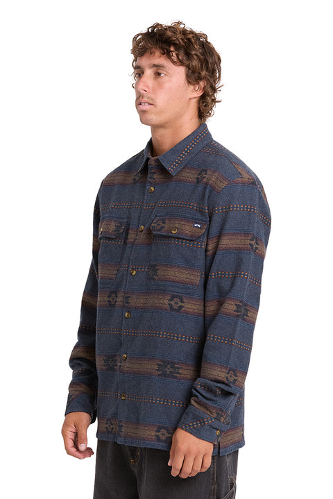 Billabong Offshore Jacquard Flannel - True Navy- Side