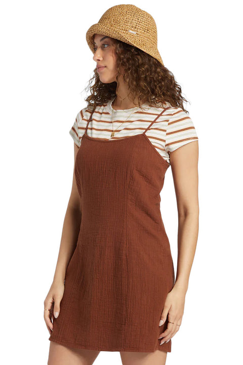 Billabong Stay Awhile Mini Dress - Toasted Coconut