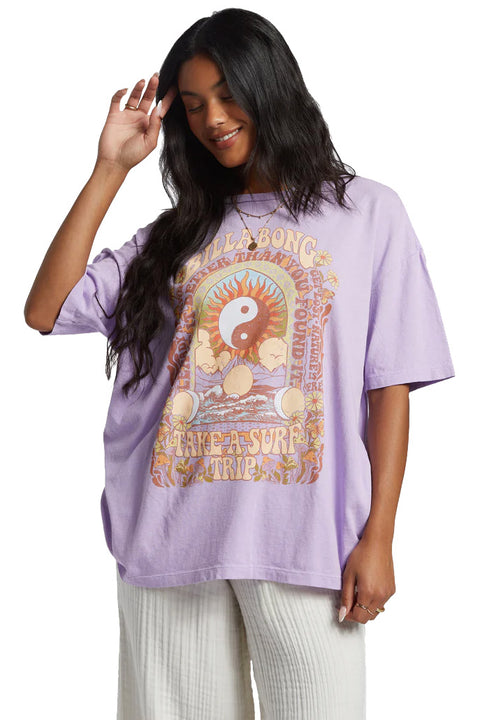Billabong Surf Trip Oversized T-Shirt - Tulip- Front
