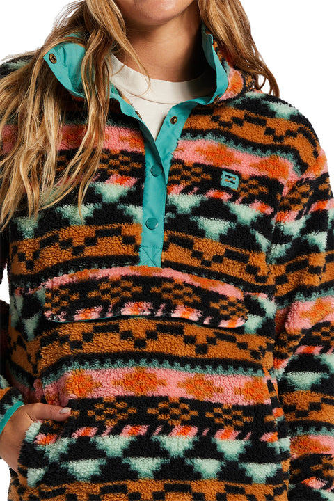 Billabong Switchback Mock Neck Fleece - Multi - Chest Closeup