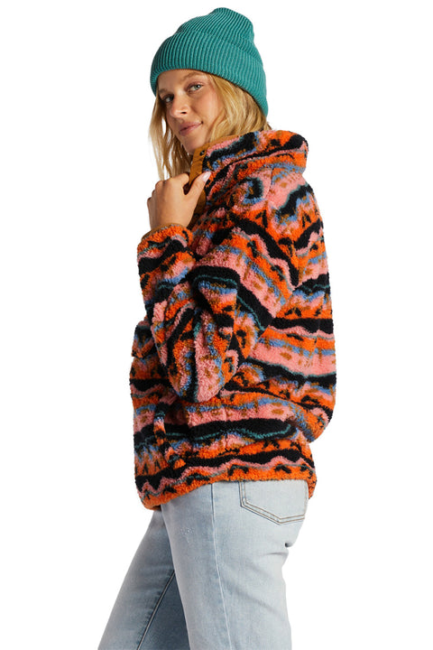 Billabong Switchback Mock Neck Fleece - Papaya - Side
