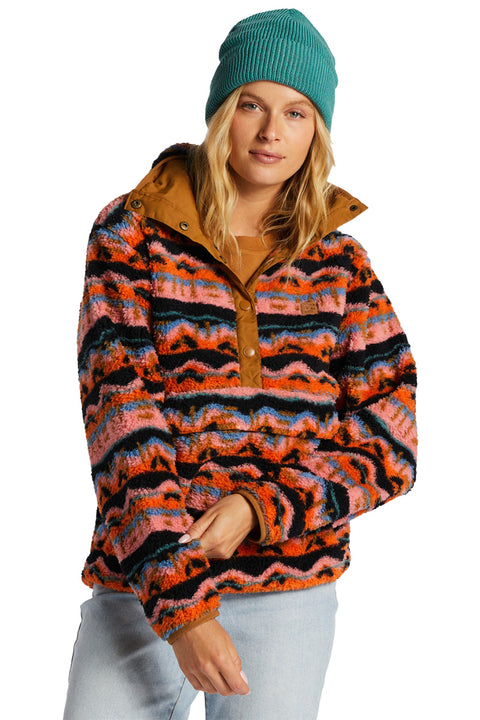 Billabong Switchback Mock Neck Fleece - Papaya