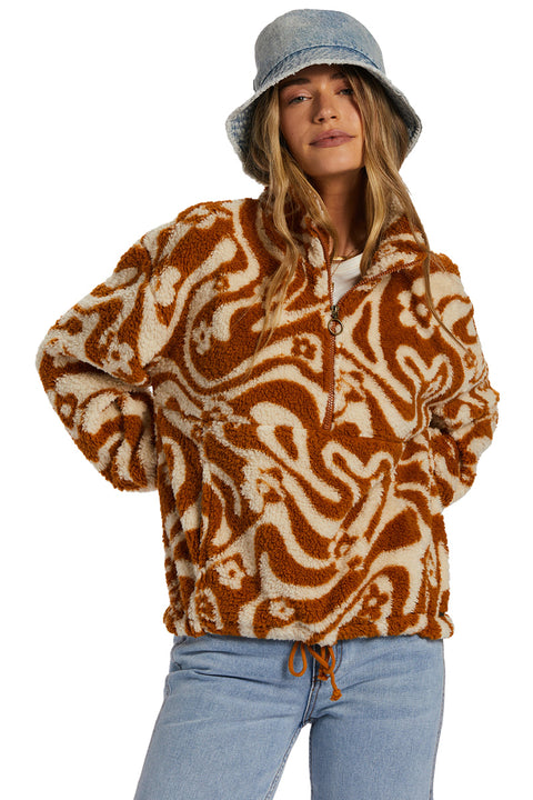 Billabong Time Off Half-Zip Fleece Pullover - Cider