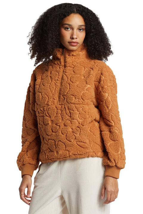 Billabong Time Off Half-Zip Fleece Pullover - Sandalwood- Side
