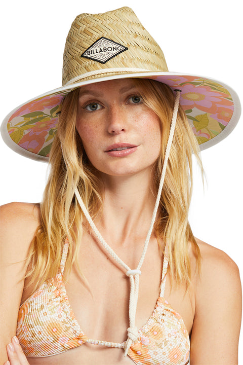 Billabong Tipton Straw Lifeguard Hat - Orange Peel-On a model
