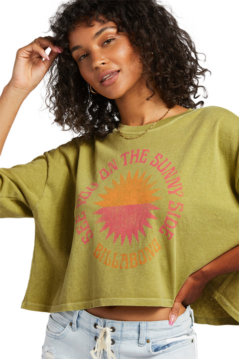 Billabong True Cropped T-Shirt - Seaweed-zoomed in