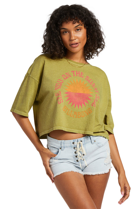Billabong True Cropped T-Shirt - Seaweed-Front