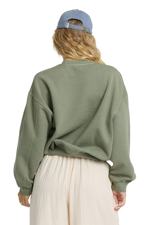 Billabong Vibes Kendal Crew Fleece - Army Green- Back