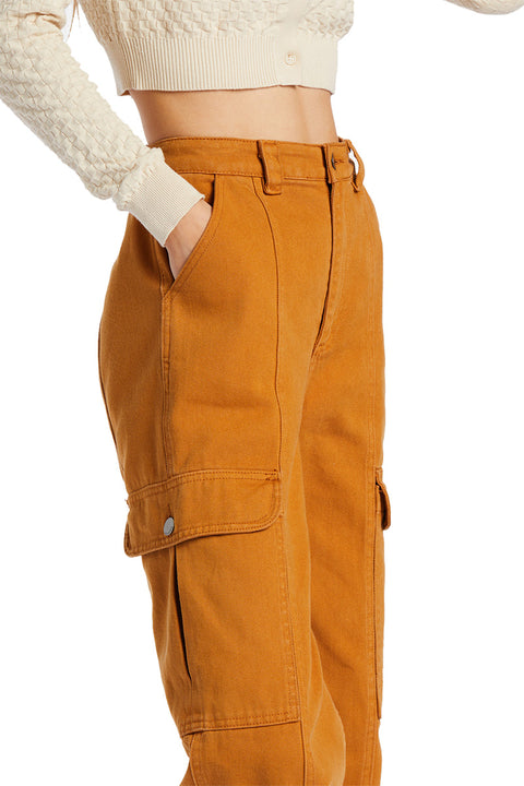 Billabong Wall To Wall Denim Cargo Pants - Cider - Closeup Side