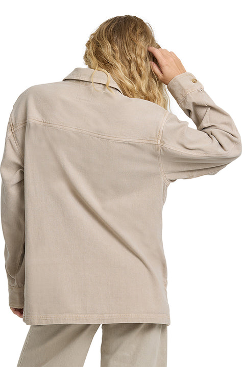 Billabong Washed Ashore 2 Woven Shacket - Cobblestone- Back