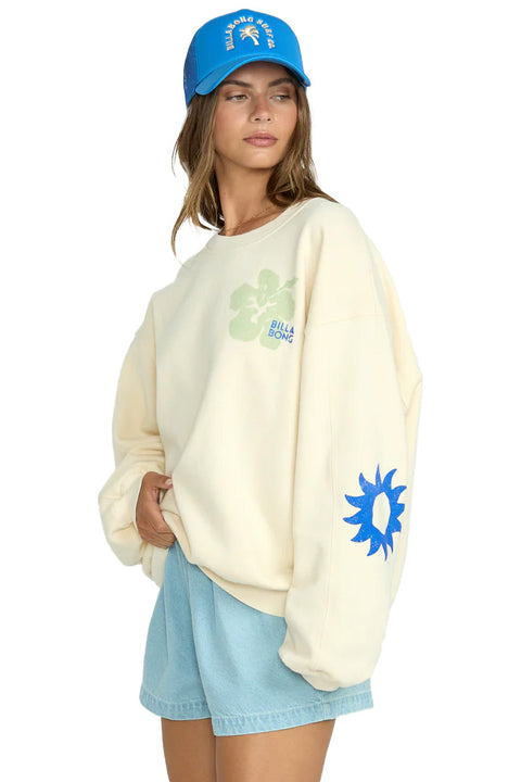 Billabong Water Signs Kendala Crew Fleece - Whitecap - Side
