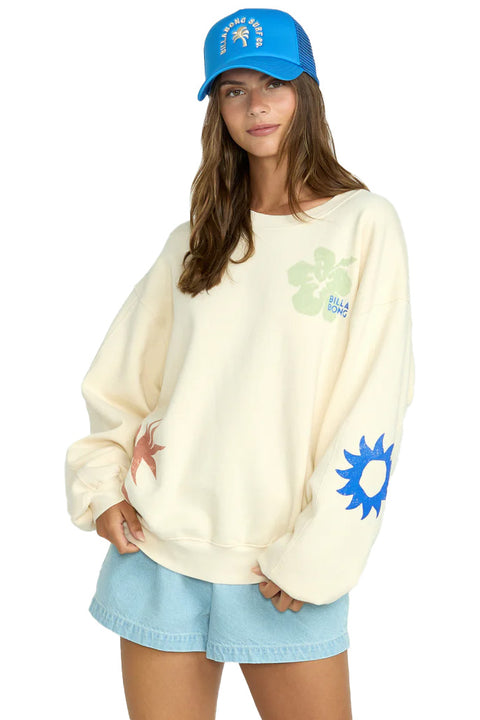 Billabong Water Signs Kendala Crew Fleece - Whitecap - Front 2