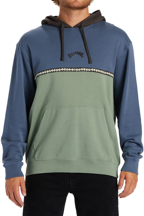 Billabong Wave Washed Blocked Pullover Hoodie - North Sea