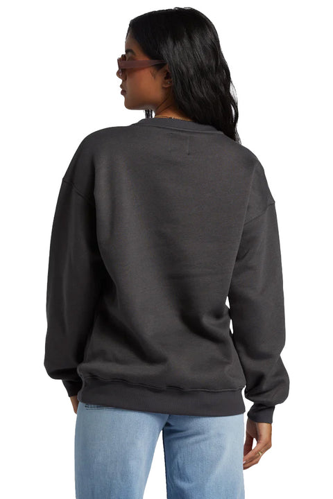 Billabong Waves Are Calling Crew Neck Sweatshirt - Off Black- Back