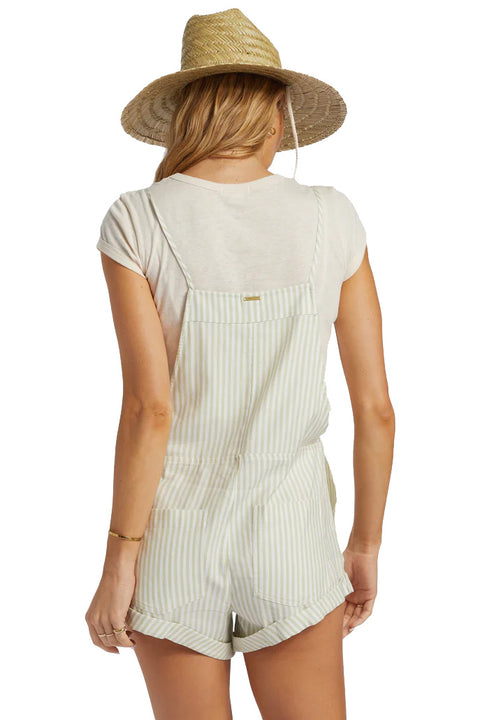 Billabong Wild Pursuit Romper - Light Avocado- Back view