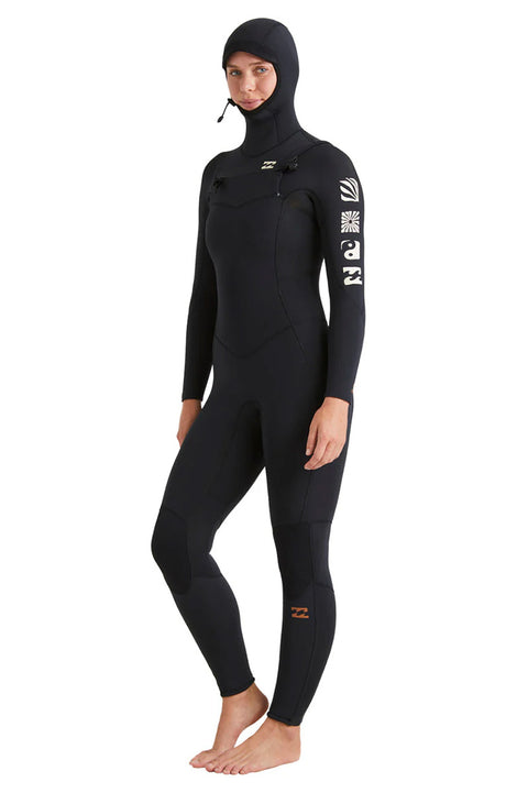 Billabong Women's Synergy Natural Upcycler 5/4 Hooded Wetsuit - Night Fall