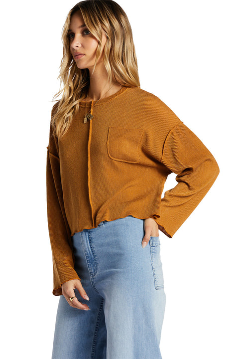 Billabong You Seam Happy Rib Knit Top - Cider - Side