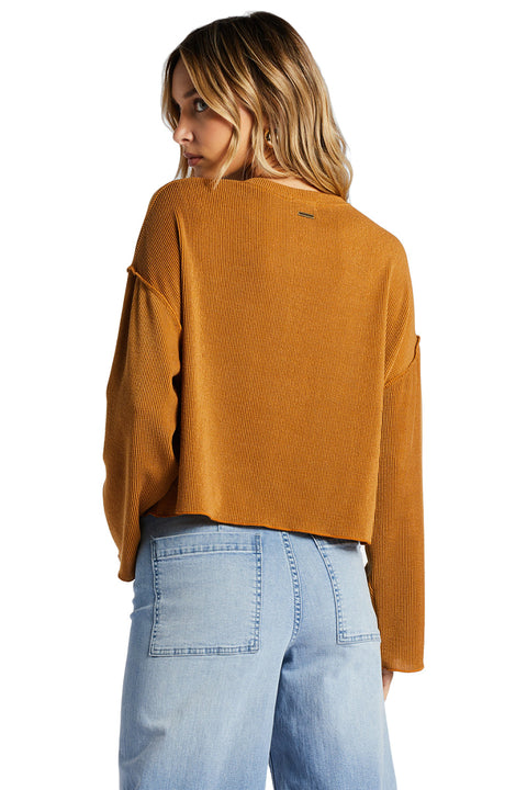 Billabong You Seam Happy Rib Knit Top - Cider - Back