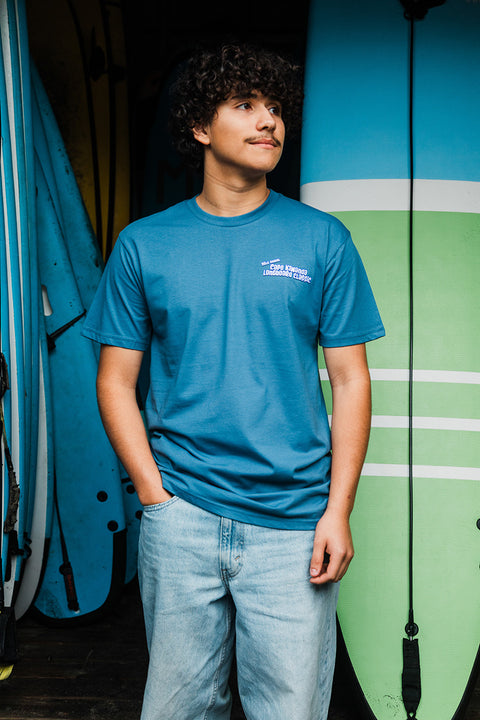 Cape Kiwanda Longboard Classic 2025 Tee - Cobalt - Front Full Shot