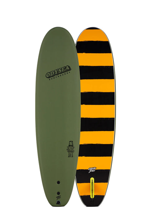 Catch Surf Odysea 7'0" Single Fin Plank - Military Green- front and back of board