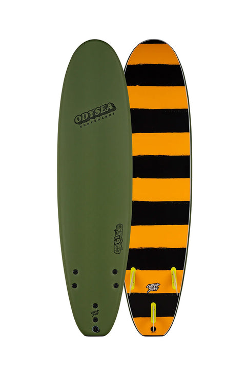 Catch Surf Odysea Log 7'0" Surfboard - Military Green- Front and back of surfboard