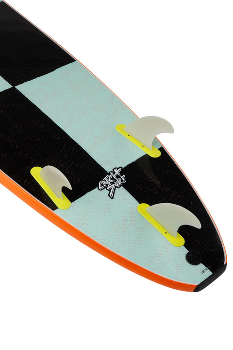 Catch Surf Odysea Log 7'0" Surfboard - Orange- Tail with fins up