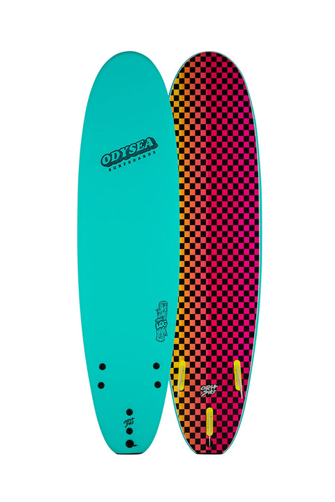 Catch Surf Odysea Log 7'0" Surfboard - Turquoise- Front and back of surfboard