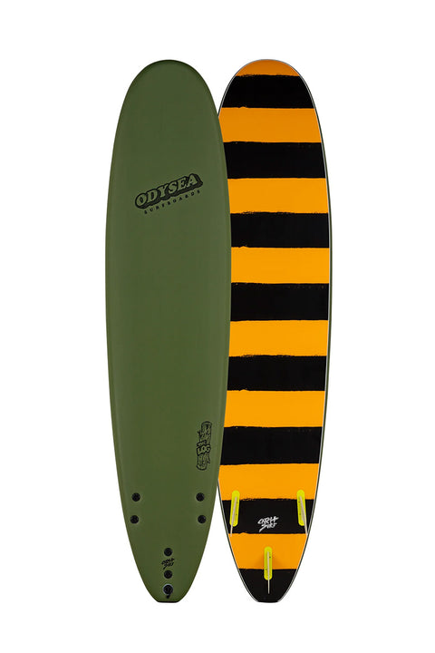 Catch Surf Odysea Log 8'0" Surfboard - Military Green- Front and back of board