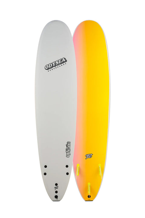 Catch Surf Odysea Log 8'0" Surfboard - Cool Grey/Gradient- Top and bottom view