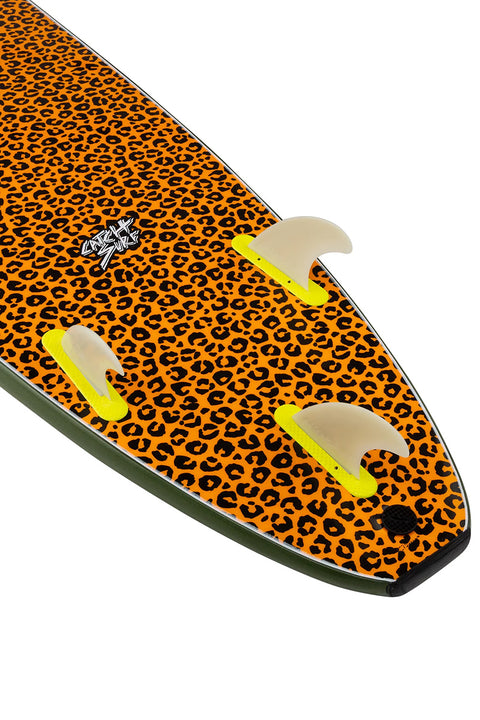 Catch Surf Odysea Log 8'0" Surfboard - Military Green\Cheetah- Close up on tail
