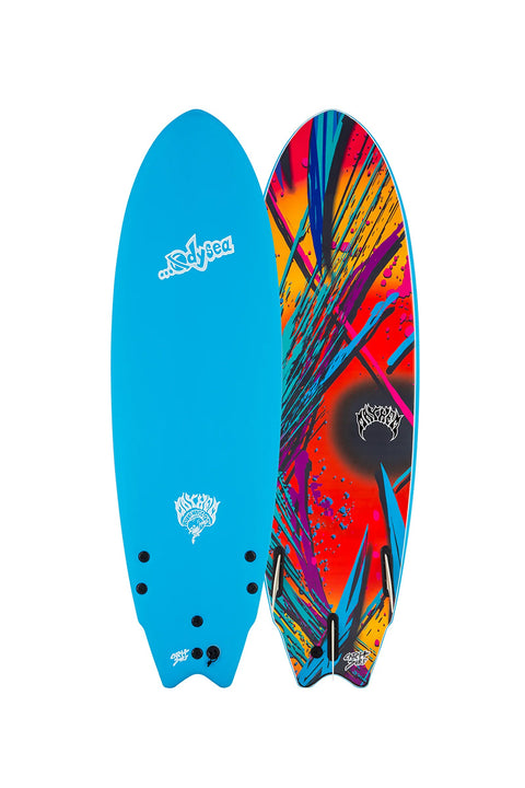 Catch Surf Odysea X Lost 5'11" RNF Surfboard - Blue- Front and back of board