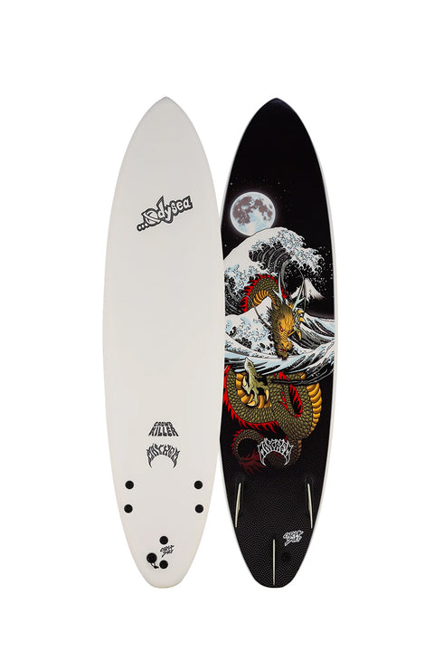 Catch Surf Odysea X Lost 6'8" Crowd Killer Surfboard - White- Front and back of surfboard