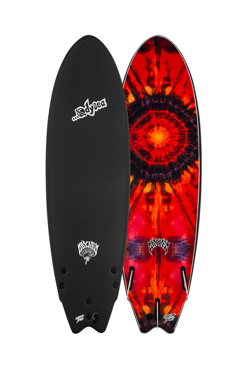 Catch Surf Odysea X Lost 6'5" RNF Surfboard - Black- View of top and bottom