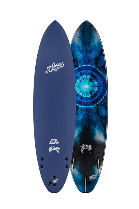 Catch Surf Odysea X Lost 7'2" Crowd Killer Surfboard - Midnight Blue- Front and back of surfboard